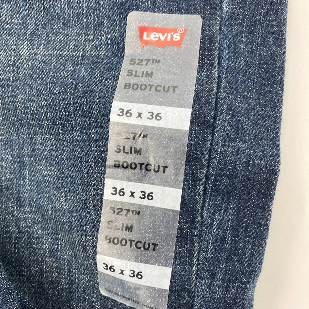 NEW Levi's 527 Slim Bootcut Jeans Mens 36x36 Fits 37x35 Blue Western Cowboy